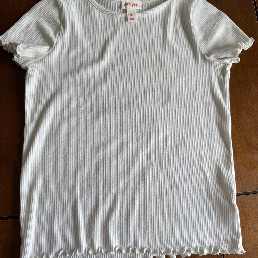Cat & Jack White Ribbed Short Sleeve Tee